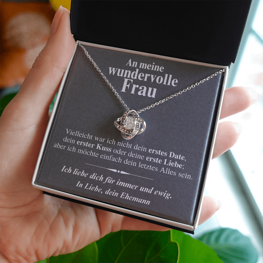 Geschenk für Frau – Halskette „Date, Kuss & Liebe“