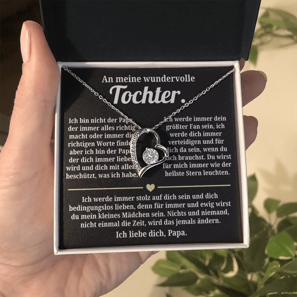 Geschenk für Tochter, von Vater – Halskette „Bedingungslos lieben“
