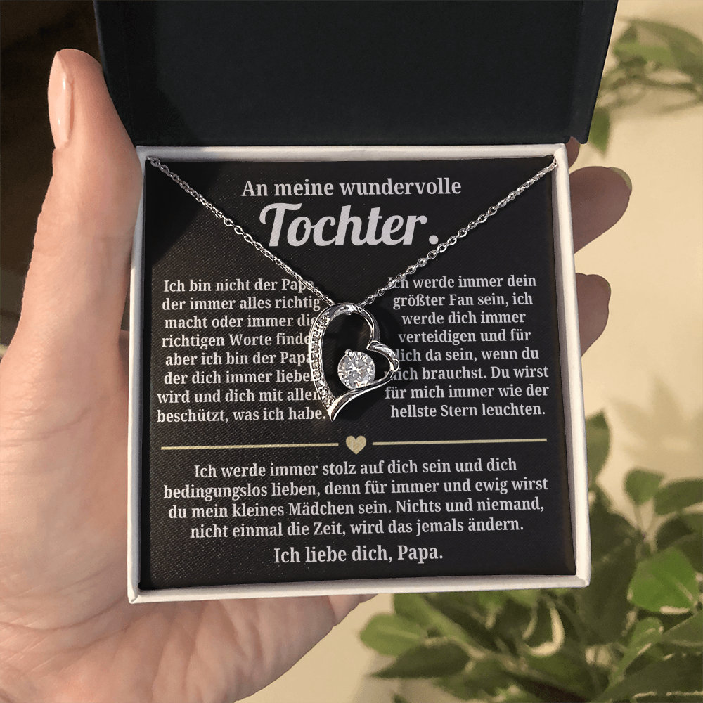 Geschenk für Tochter, von Vater – Halskette „Bedingungslos lieben“